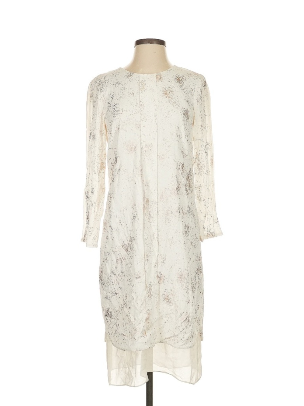 Rebecca Taylor Silk Ivory Sleeve Shift Women’s Dress Size  2